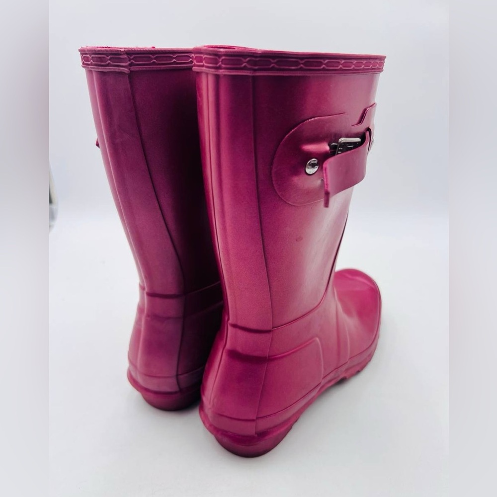 Hunter Women's Classic Original Rain Boot Size 10 Glossy Rasperry Purple Red